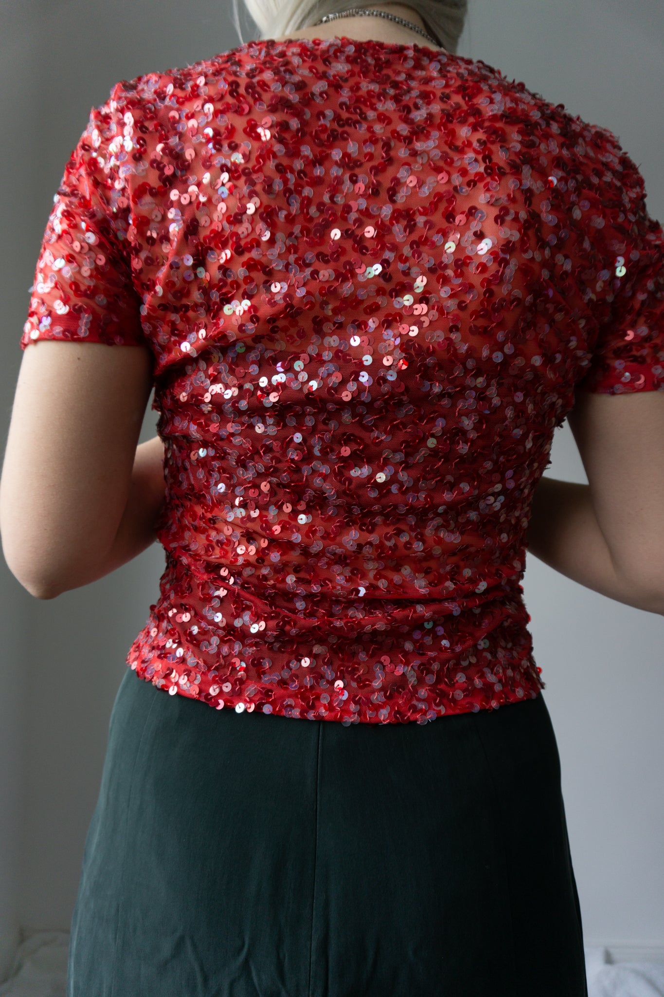 T-Shirt, Pailetten, XS - theplaincircle vintage