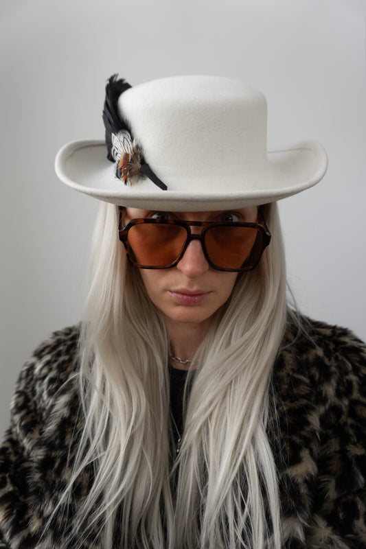 Hut, Weiß - theplaincircle vintage