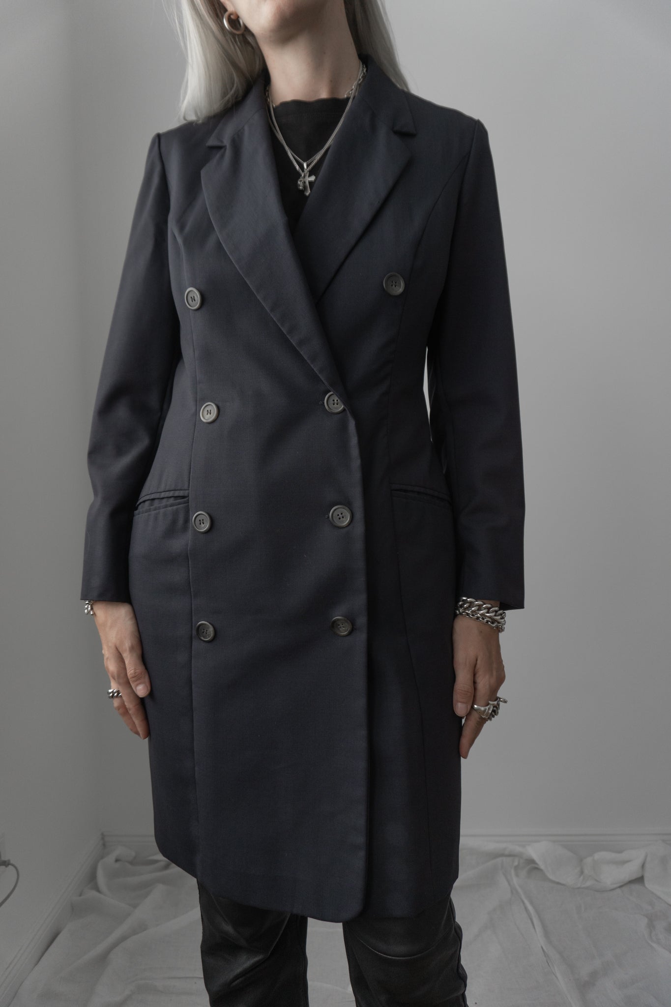 Mantel, Navy, M - theplaincircle vintage