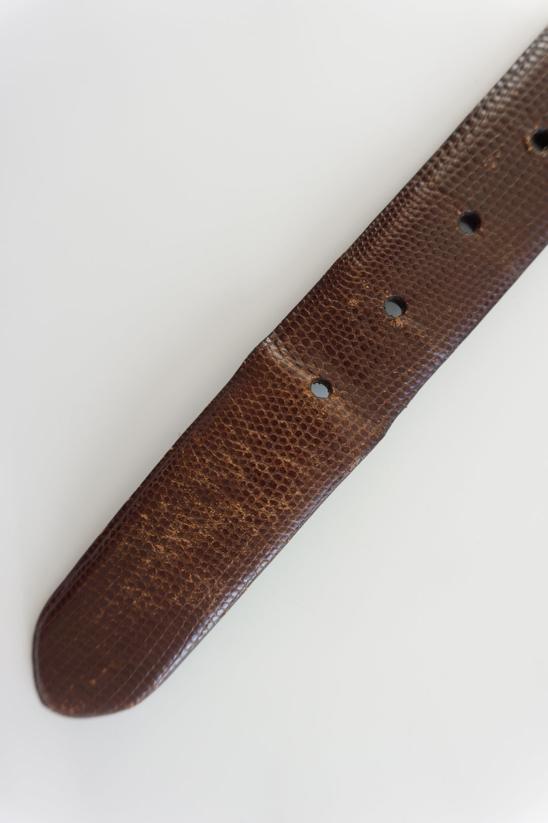 Vintage Jil Sander Gürtel – Braunes Leder mit Krokoprägung 80s
