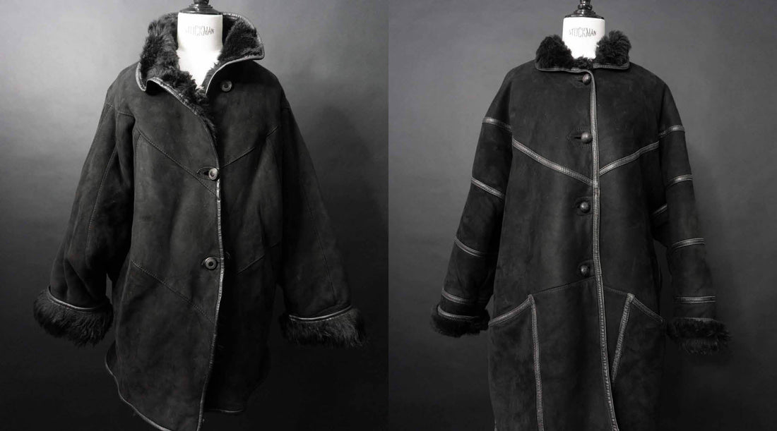 Lammfellmäntel im oversized schnitt aus den 80er Jahren