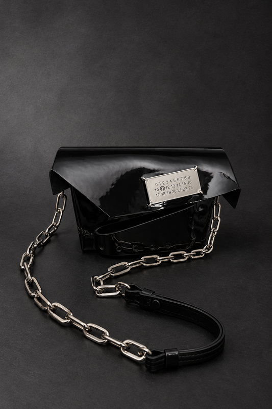 Maison Margiela Cnatched Patent Leather Chain Bag