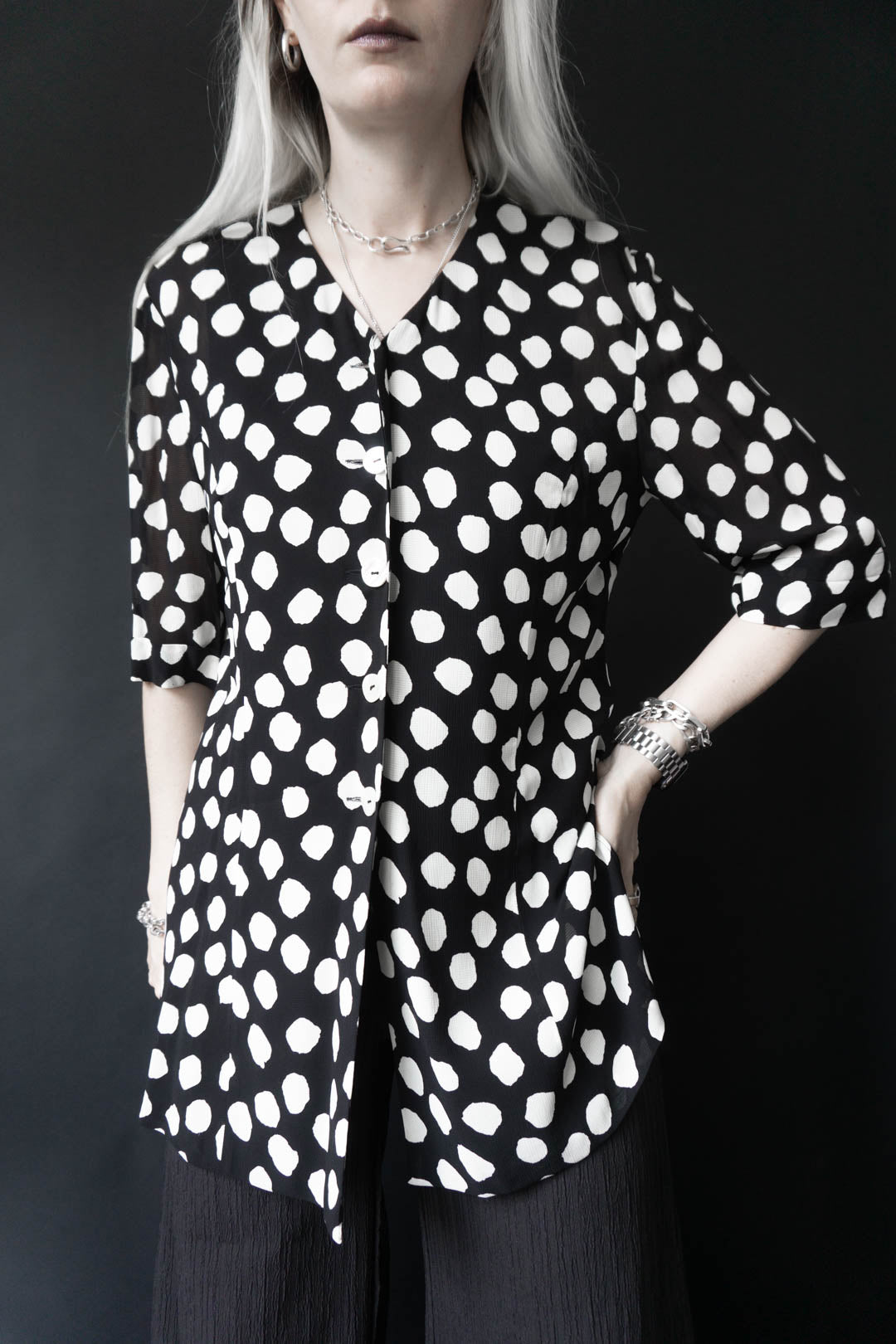 80s blouse dots, S–L