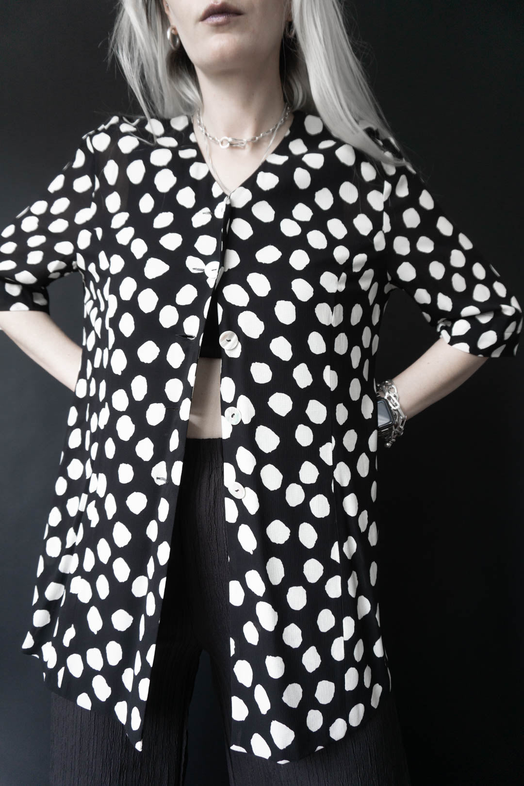 80s blouse dots, S–L