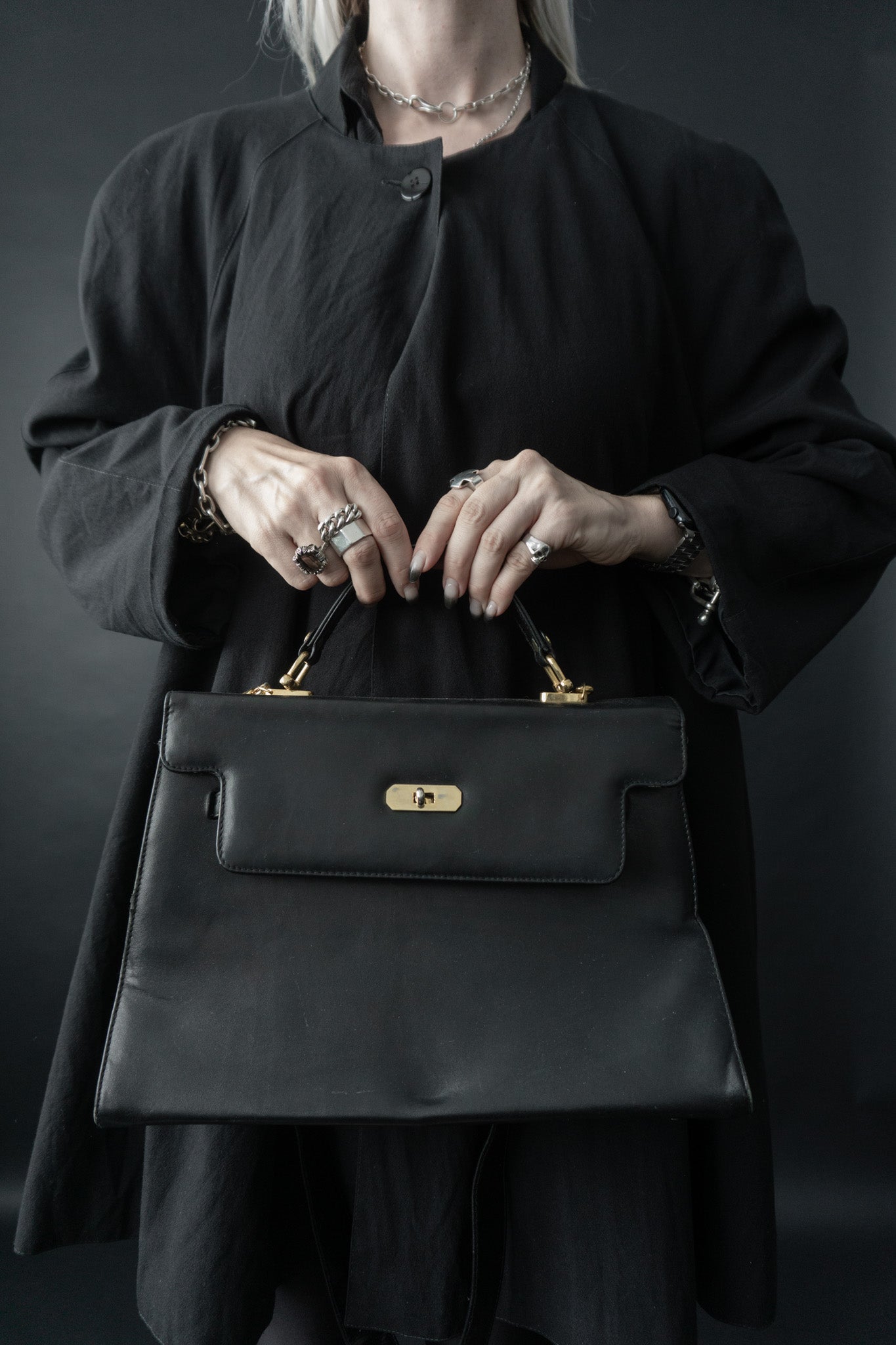 Leather bag black Kelly