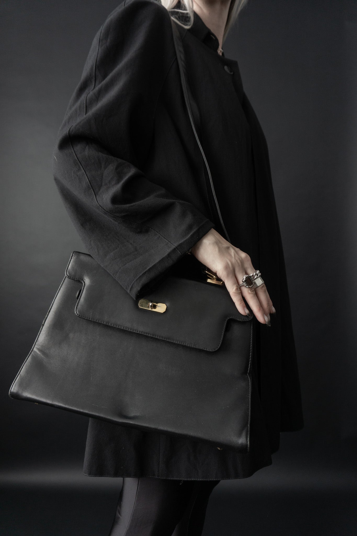 Leather bag black Kelly