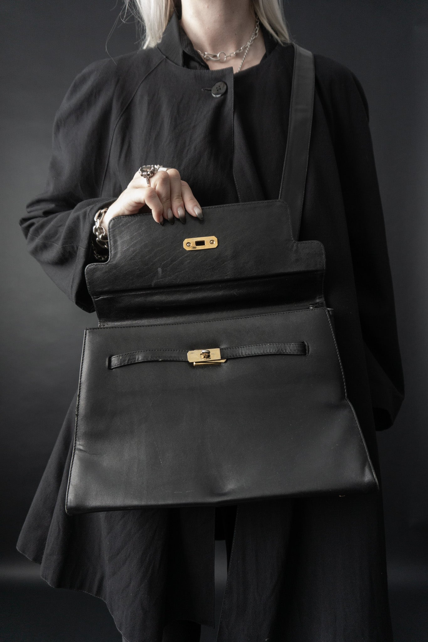 Leather bag black Kelly