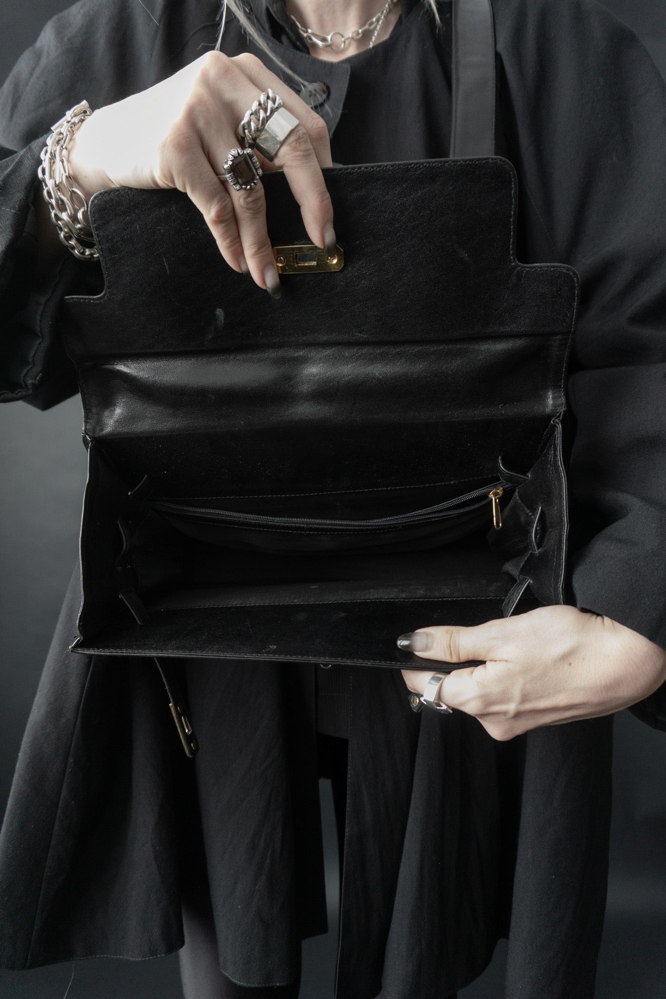 Leather bag black Kelly