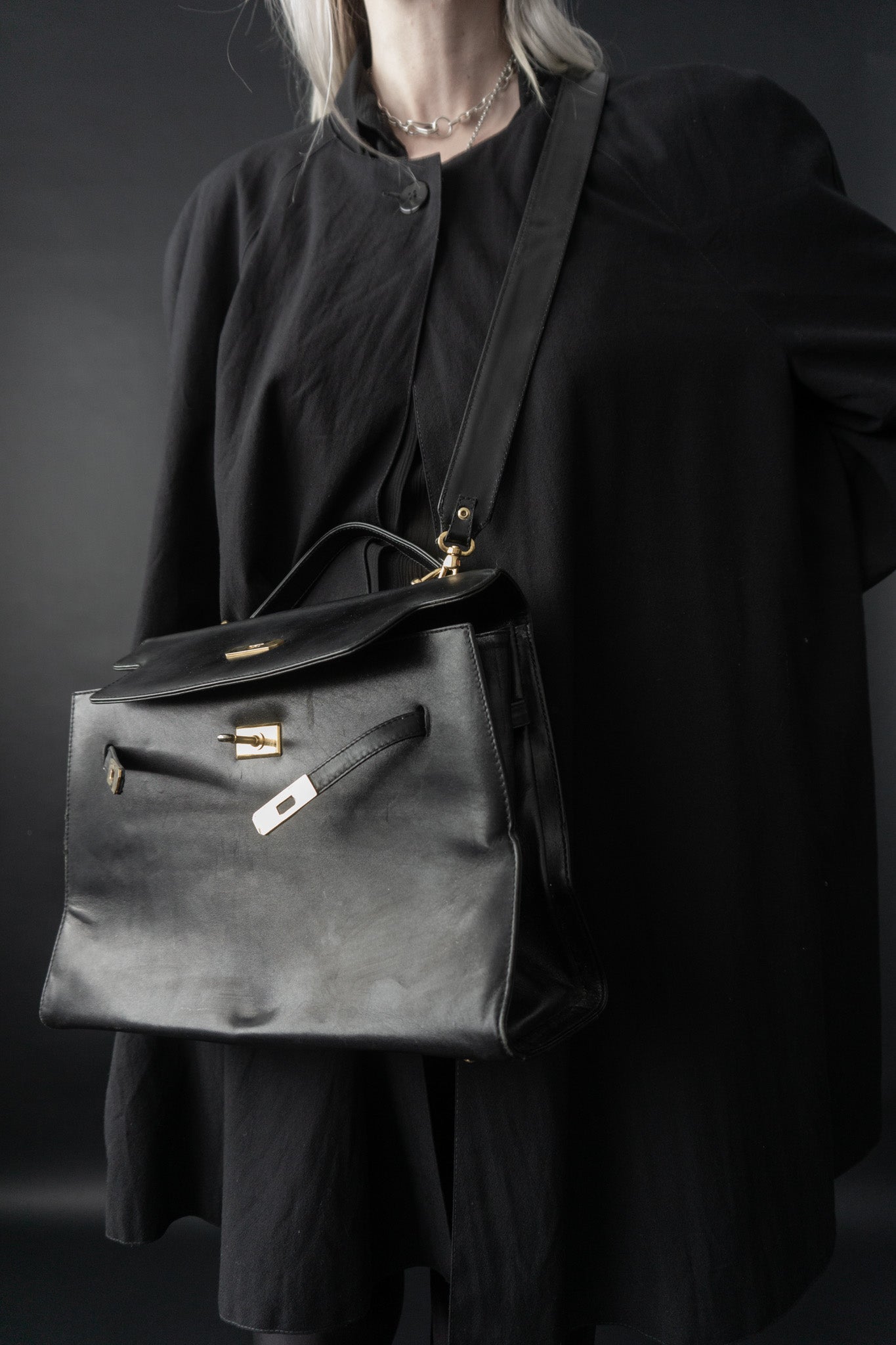 Leather bag black Kelly