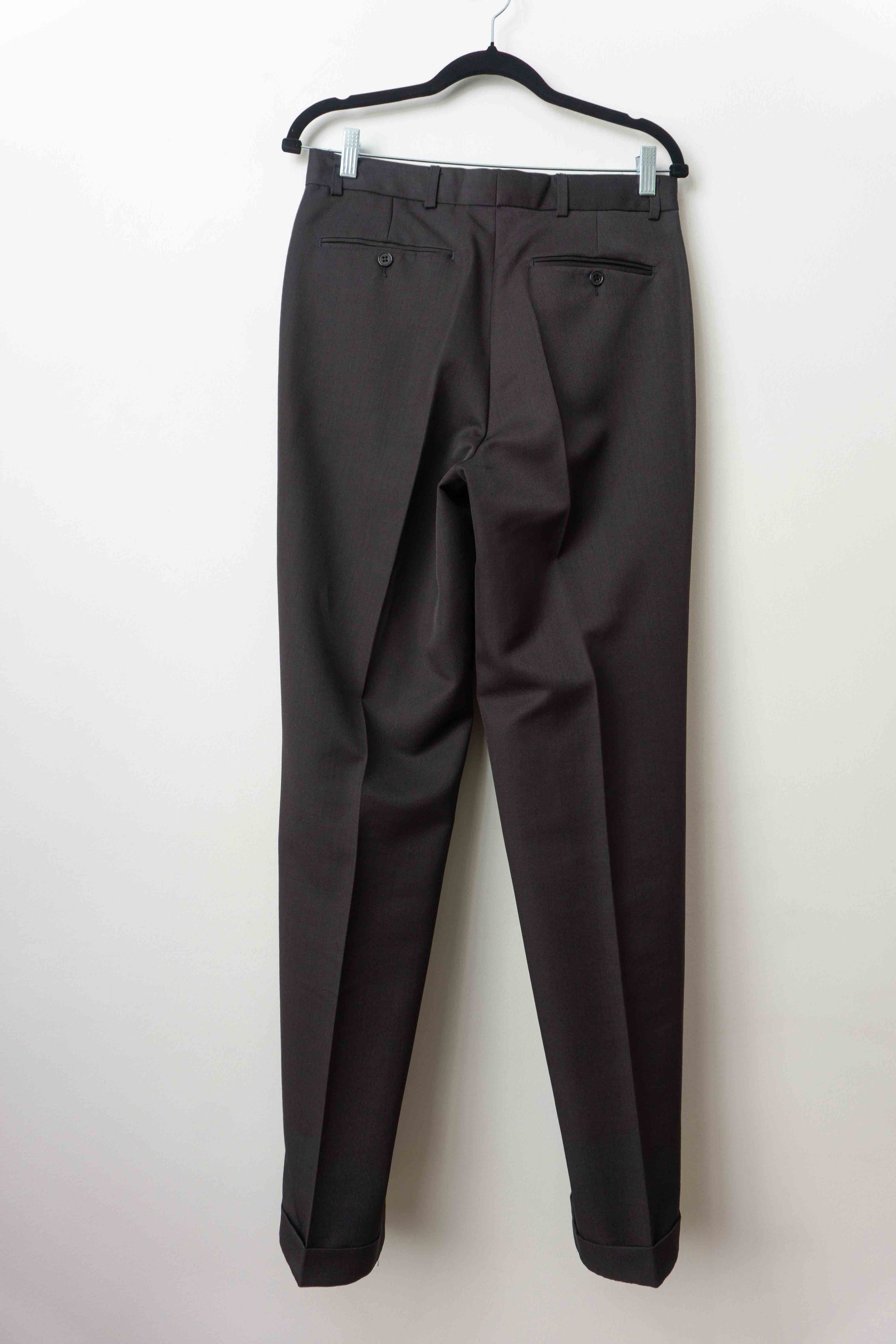 Vintage Anzughose Grau – Klassische Wollhose mit Bügelfalte, M–L theplaincircle vintage