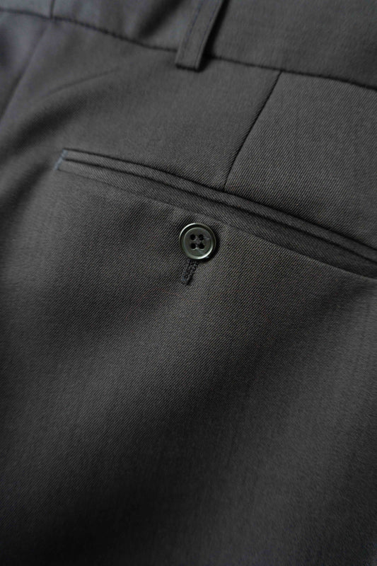 Vintage Anzughose Grau – Klassische Wollhose mit Bügelfalte, M–L theplaincircle vintage