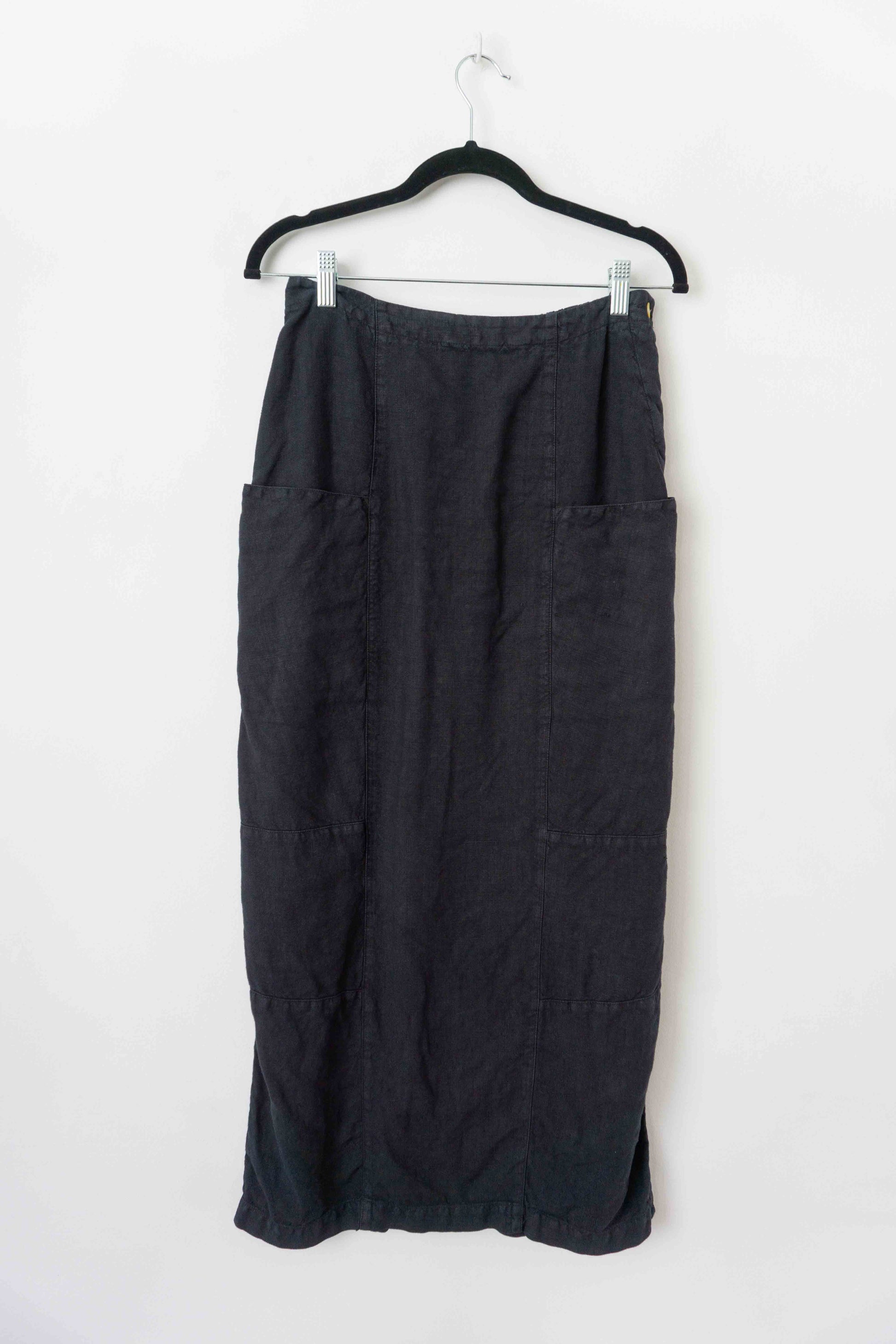 Vintage OSKA Leinenrock in Midi-Länge, S–M theplaincircle vintage