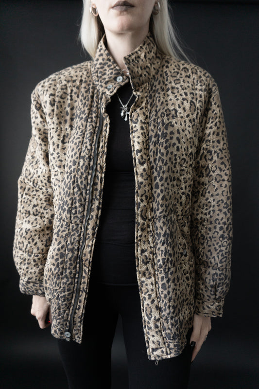 Blousonjacke Seide Leopard, S–L