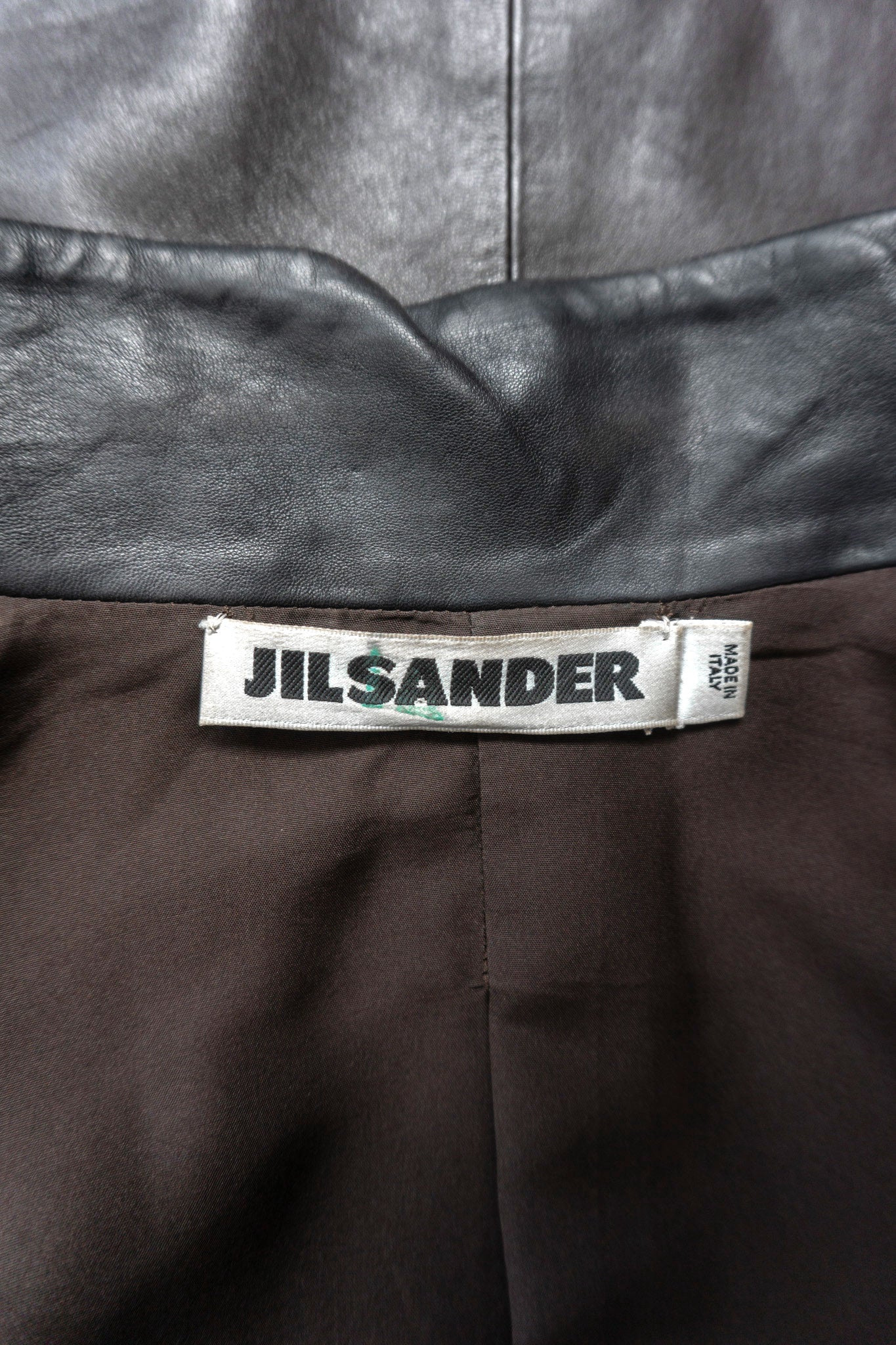 JIL SANDER leather jacket brown, XS–S