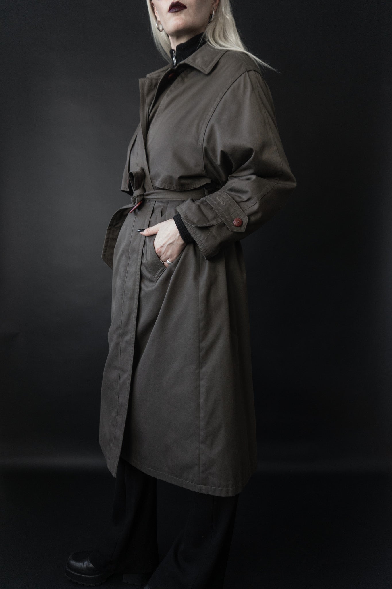 80s Trenchcoat Khaki, M–L