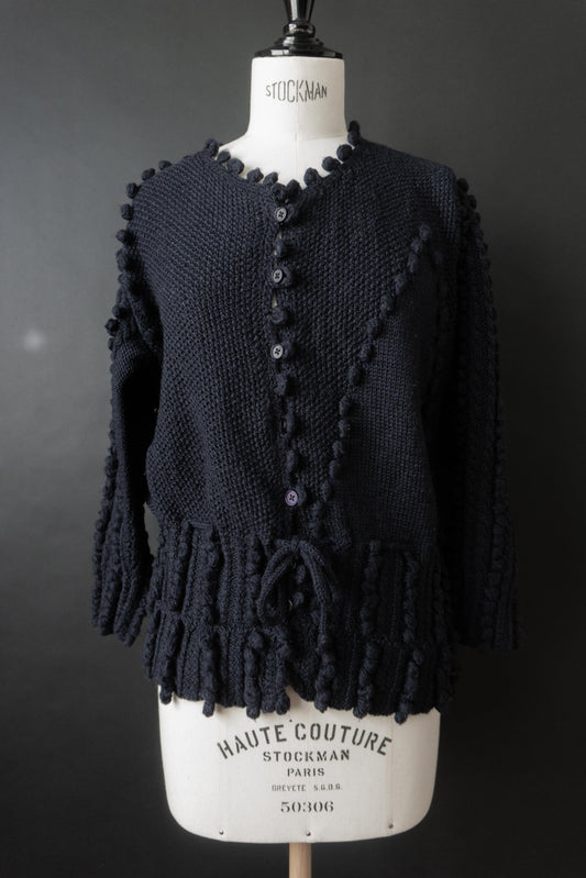 Handgestrickte Vintage Strickjacke aus Wolle – Folklore Cardigan, M–L theplaincircle vintage