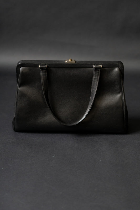 50s Tasche Leder Schwarz - Vintage Tasche im Retro-Stil