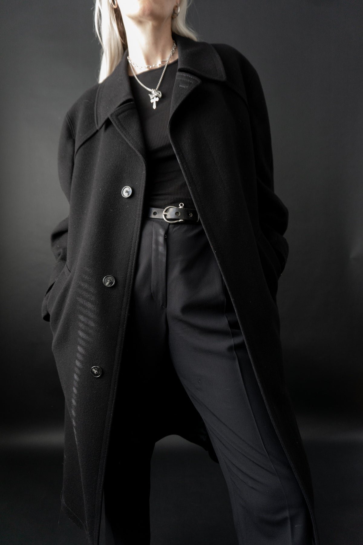 Vintage Kaschmir-Wolle Trenchcoat, M–L