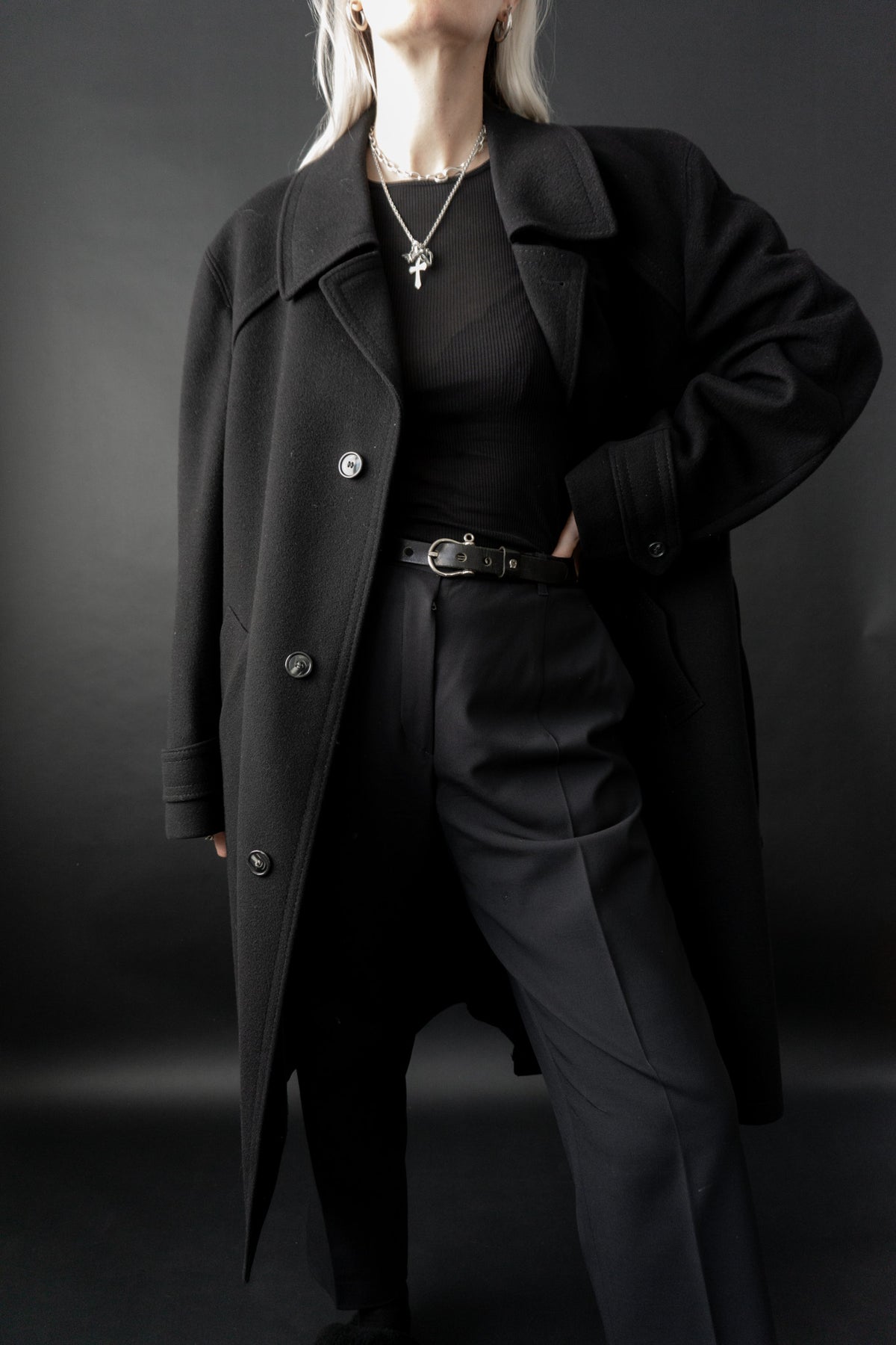 Vintage Kaschmir-Wolle Trenchcoat, M–L