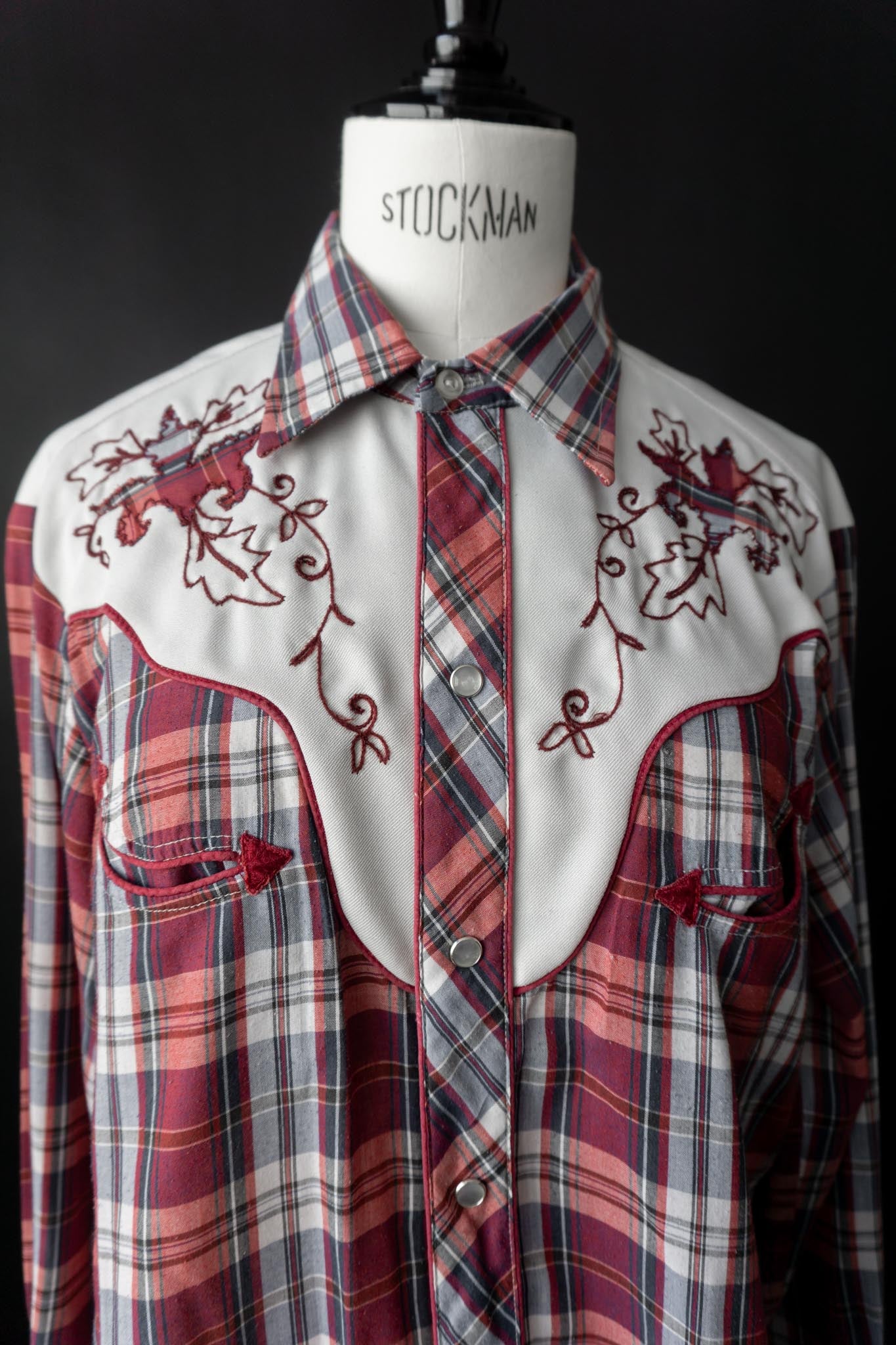 Vintage Westernhemd kariert Rot Weiß California Ranchwear