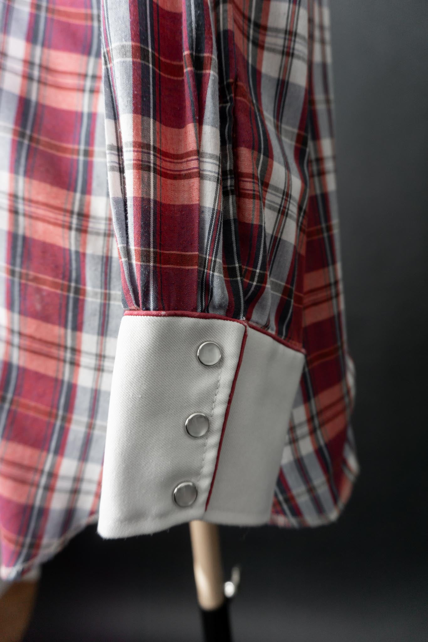 Vintage Westernhemd kariert Rot Weiß California Ranchwear