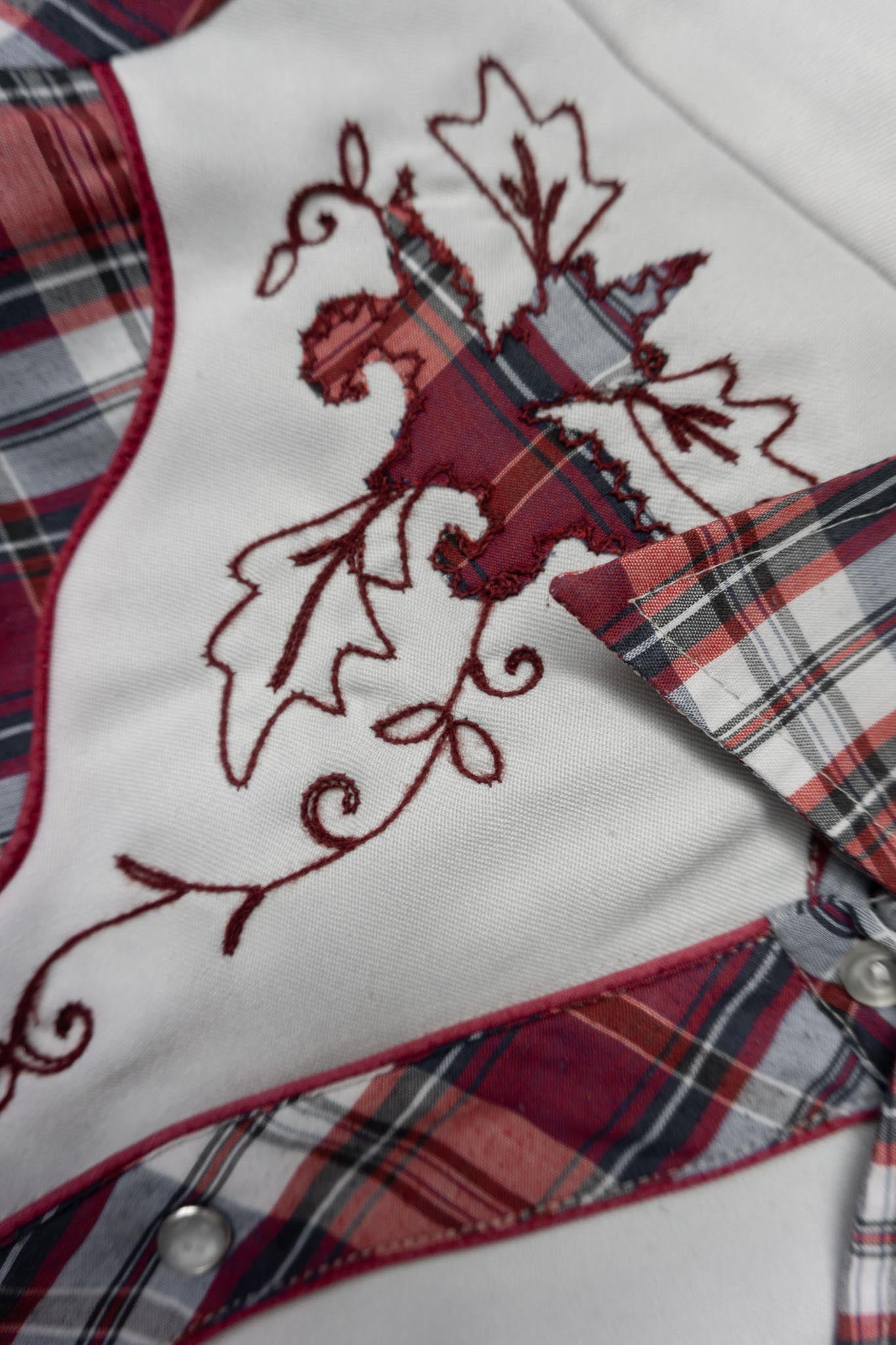 Vintage Westernhemd kariert Rot Weiß California Ranchwear