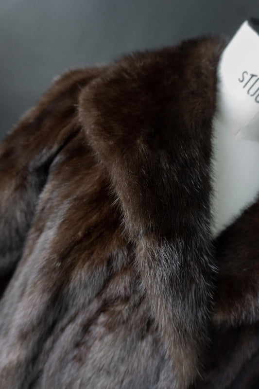 Vintage Nerz Pelzmantel Braun, S–M theplaincircle vintage