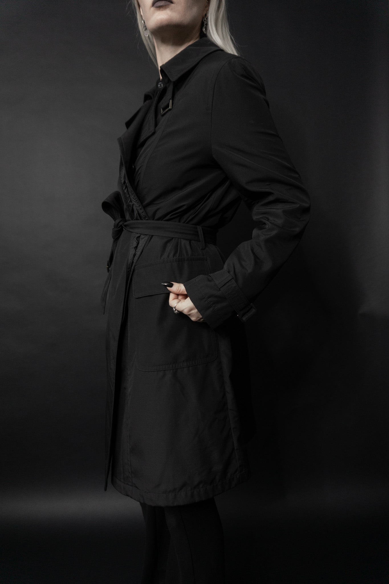 Trenchcoat Black, XS–M