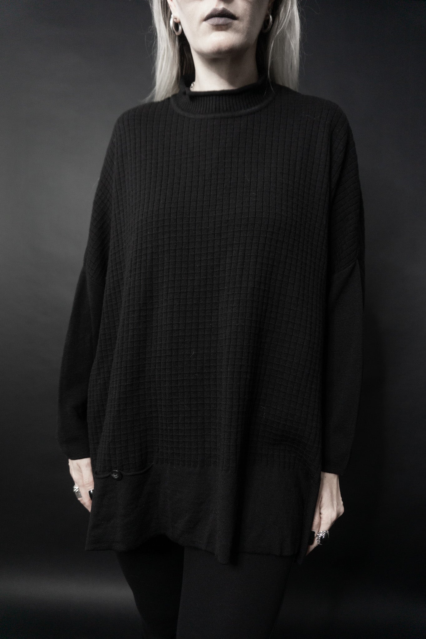 Oversized Pullover, Schwarz, M–XL