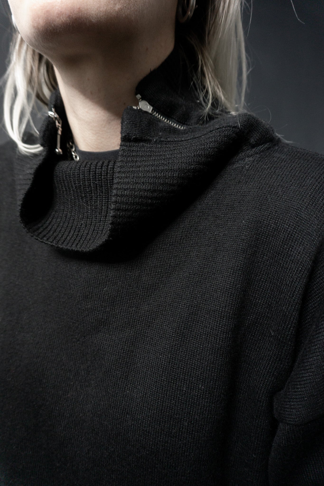 Pullover, oversized, black, M-L