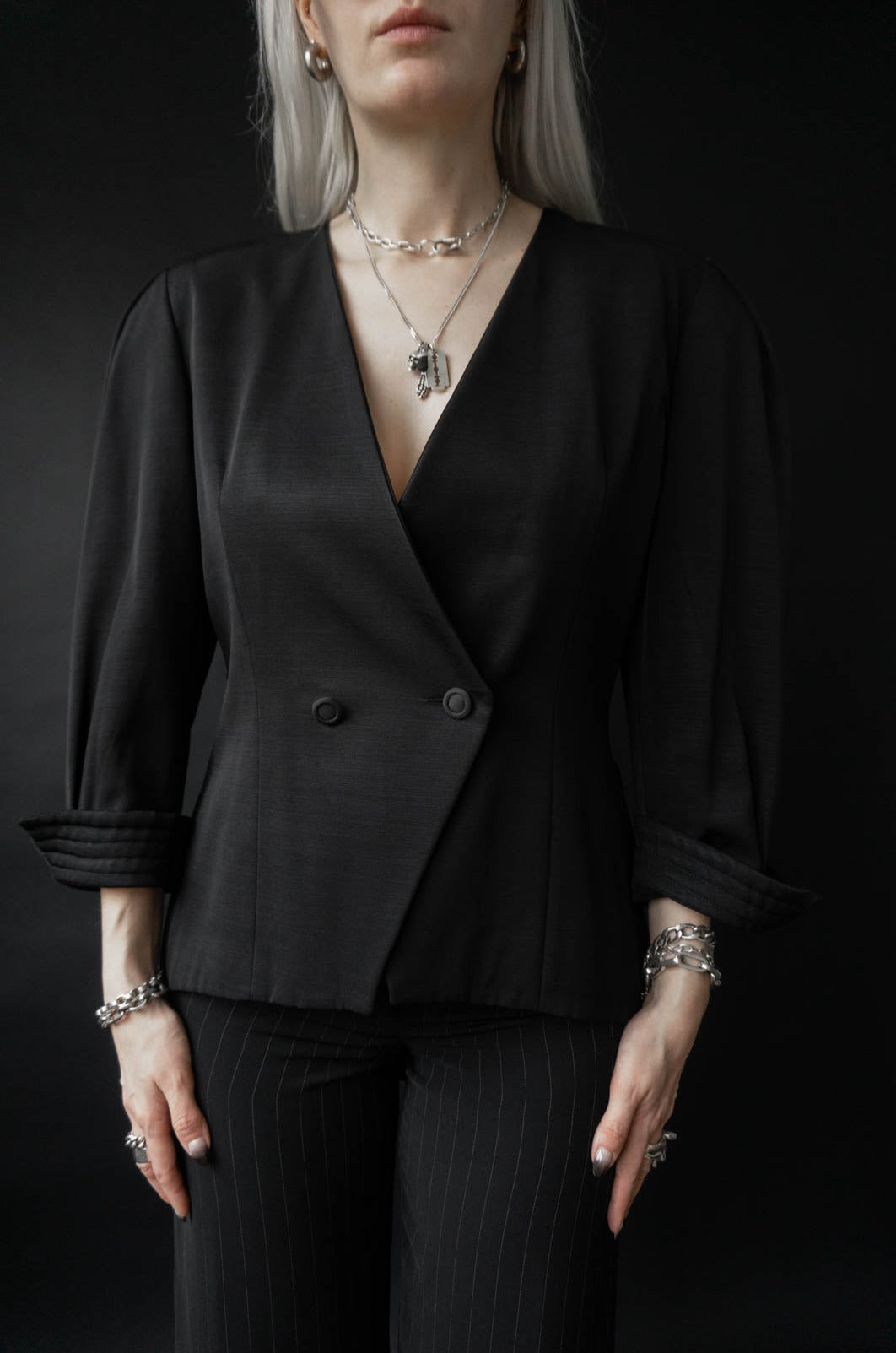 Gothic Blazer Schwarz M–L