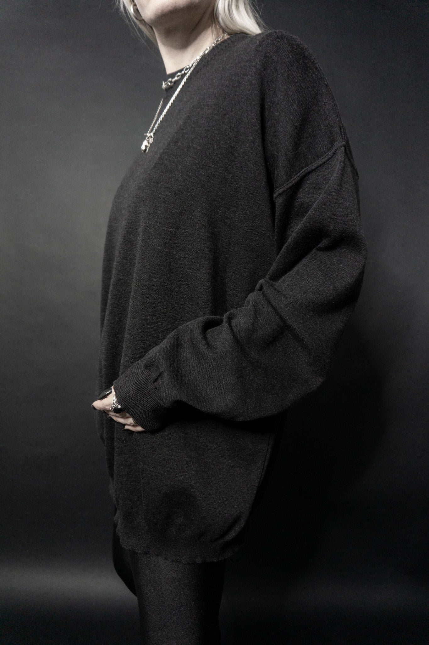 Oversized sweater, anthracite, M–XXL