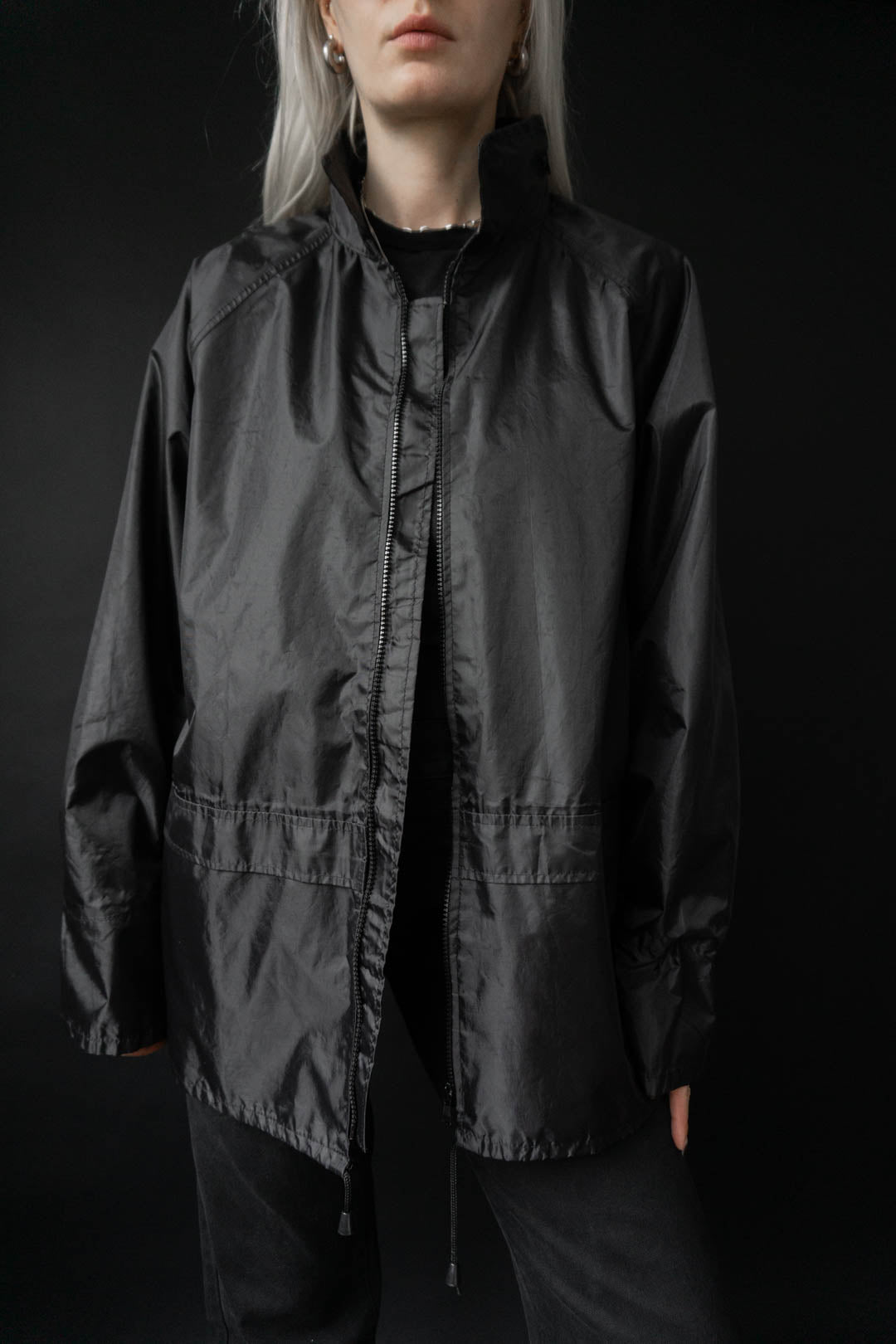 Rain jacket black, S–L