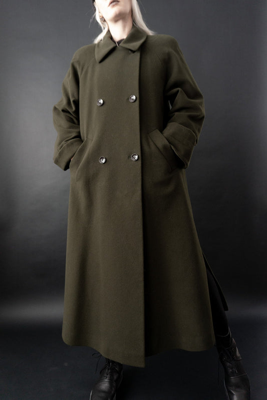 Mantel, Kaschmir, Grün, M–L theplaincircle vintage