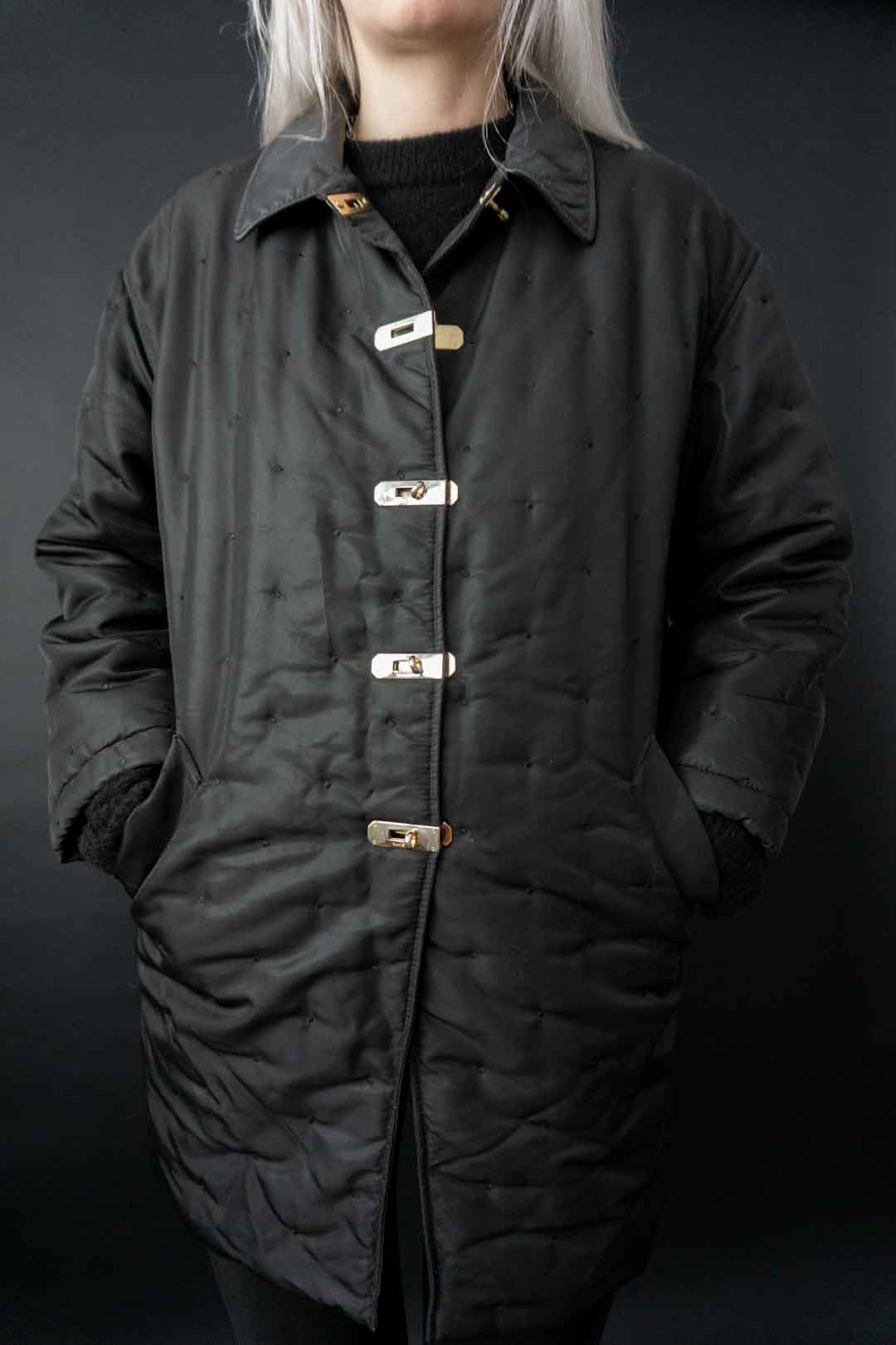 80s Quilted Jacket Black