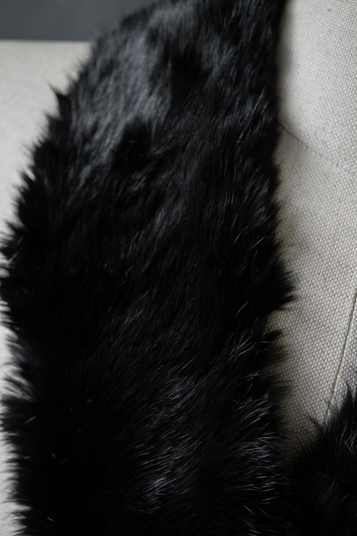 Goth Fur Collar Black