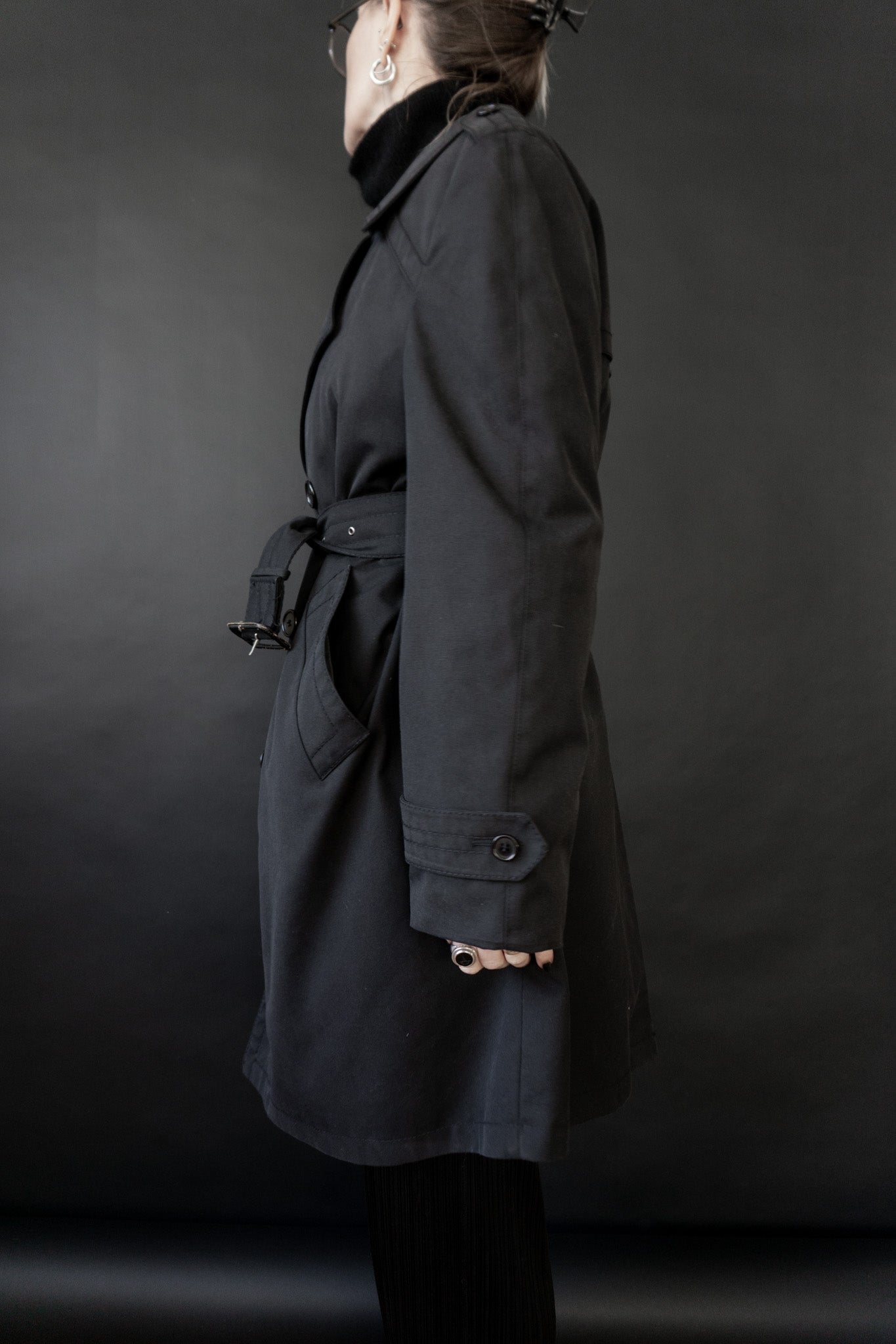 Trenchcoat, Schwarz, M–L