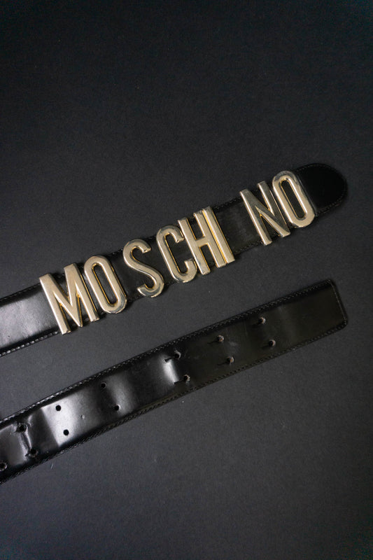 Belt Black Leather Moschino