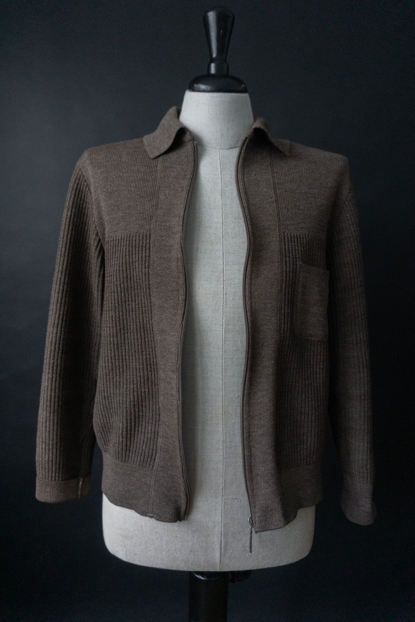 Vintage Strickjacke Wolle braun