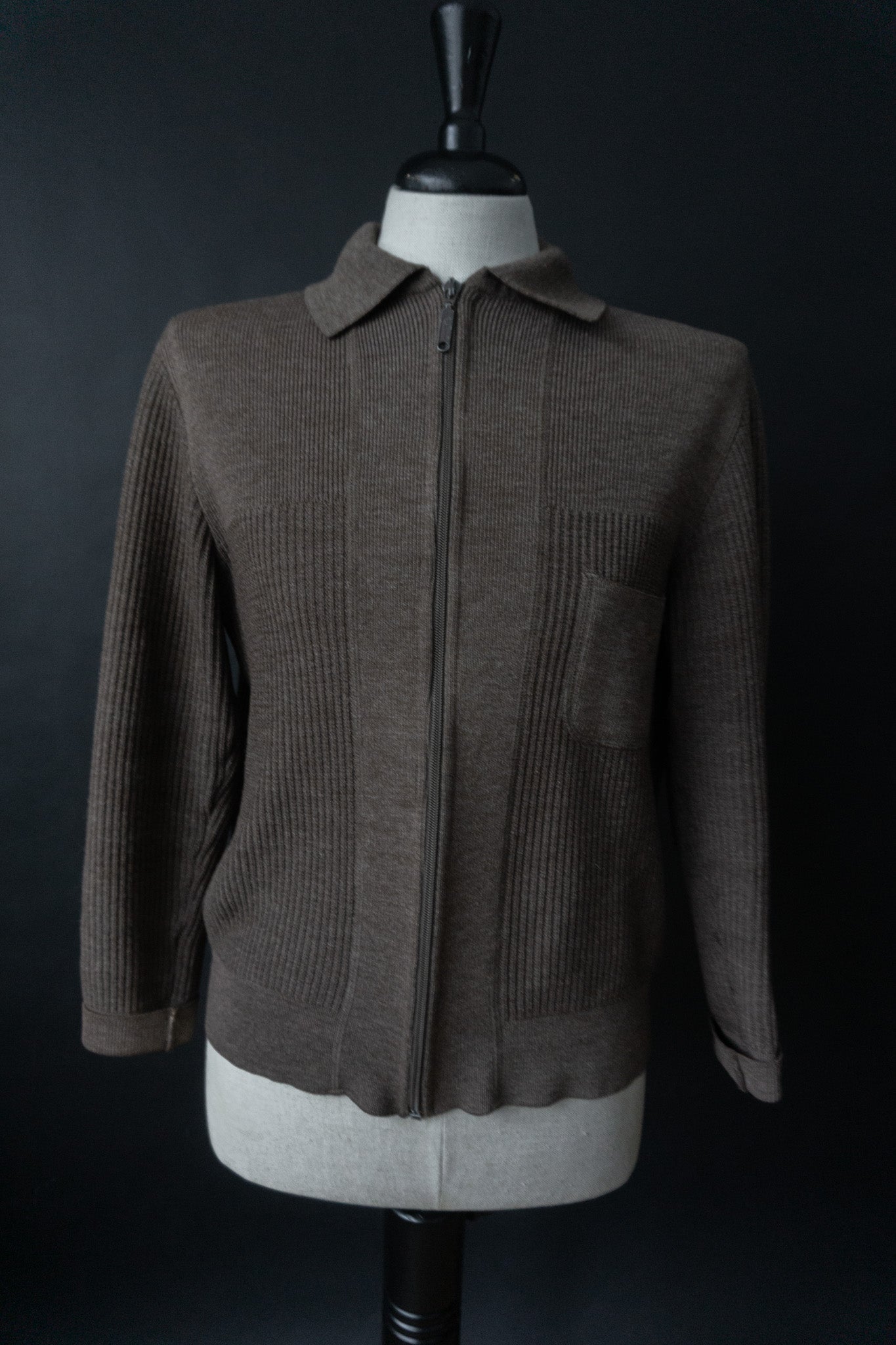 Vintage Strickjacke Wolle braun