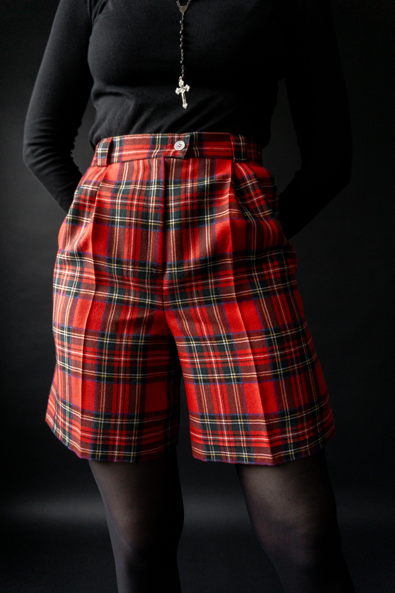 Vintage Shorts mit Tartan-Muster