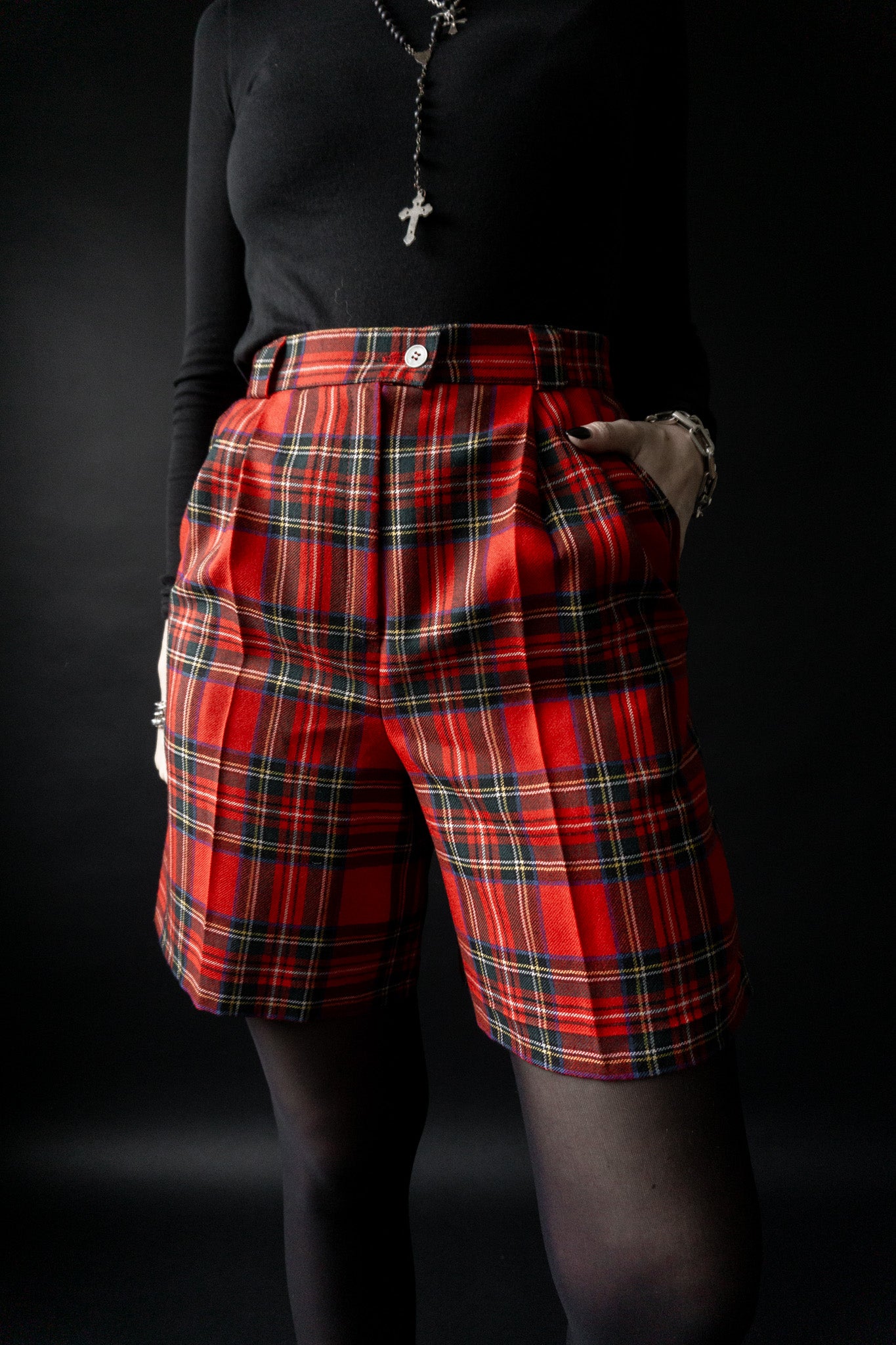 Vintage Shorts mit Tartan-Muster