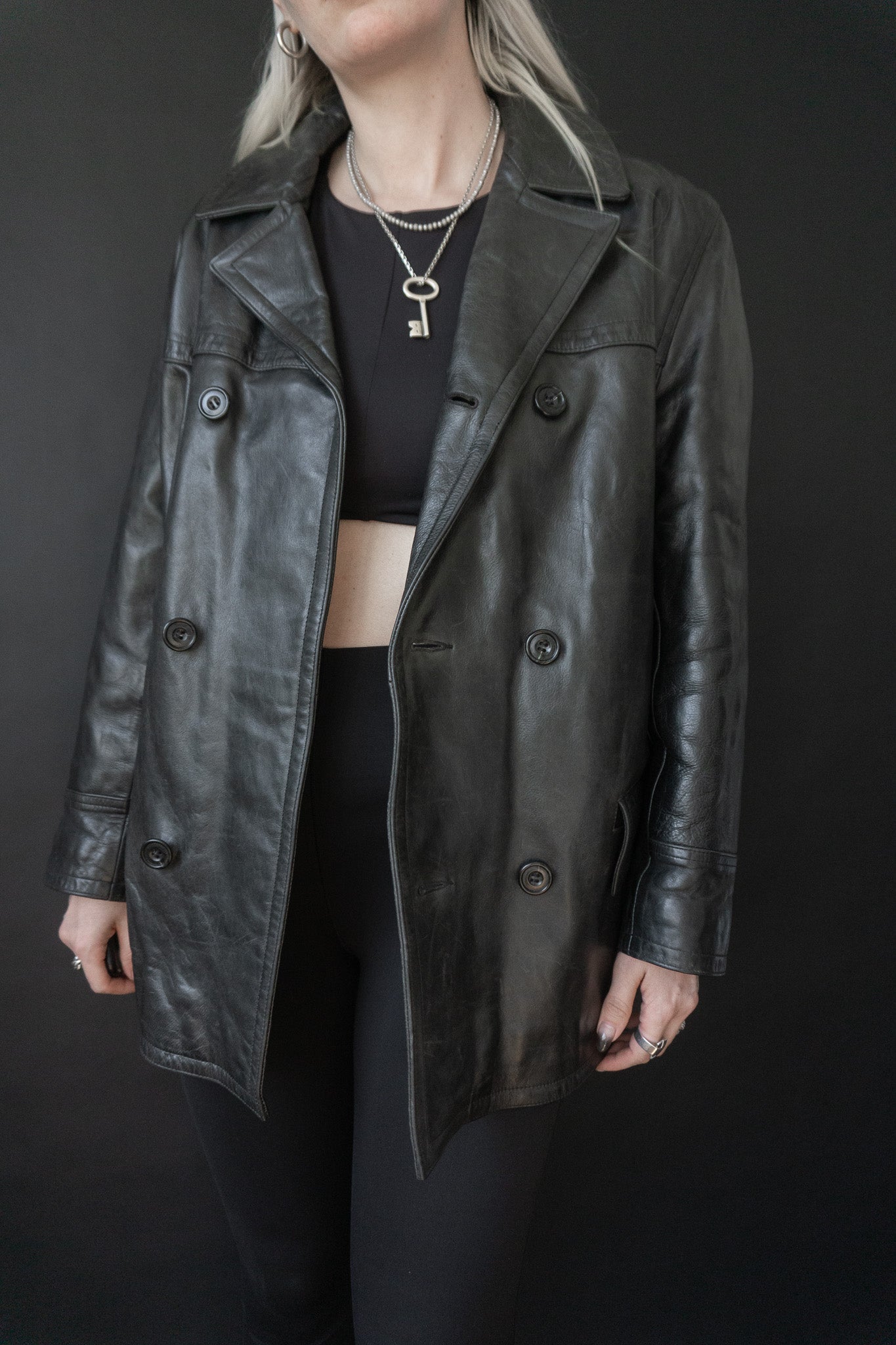 Leather jacket, Caban, M–L