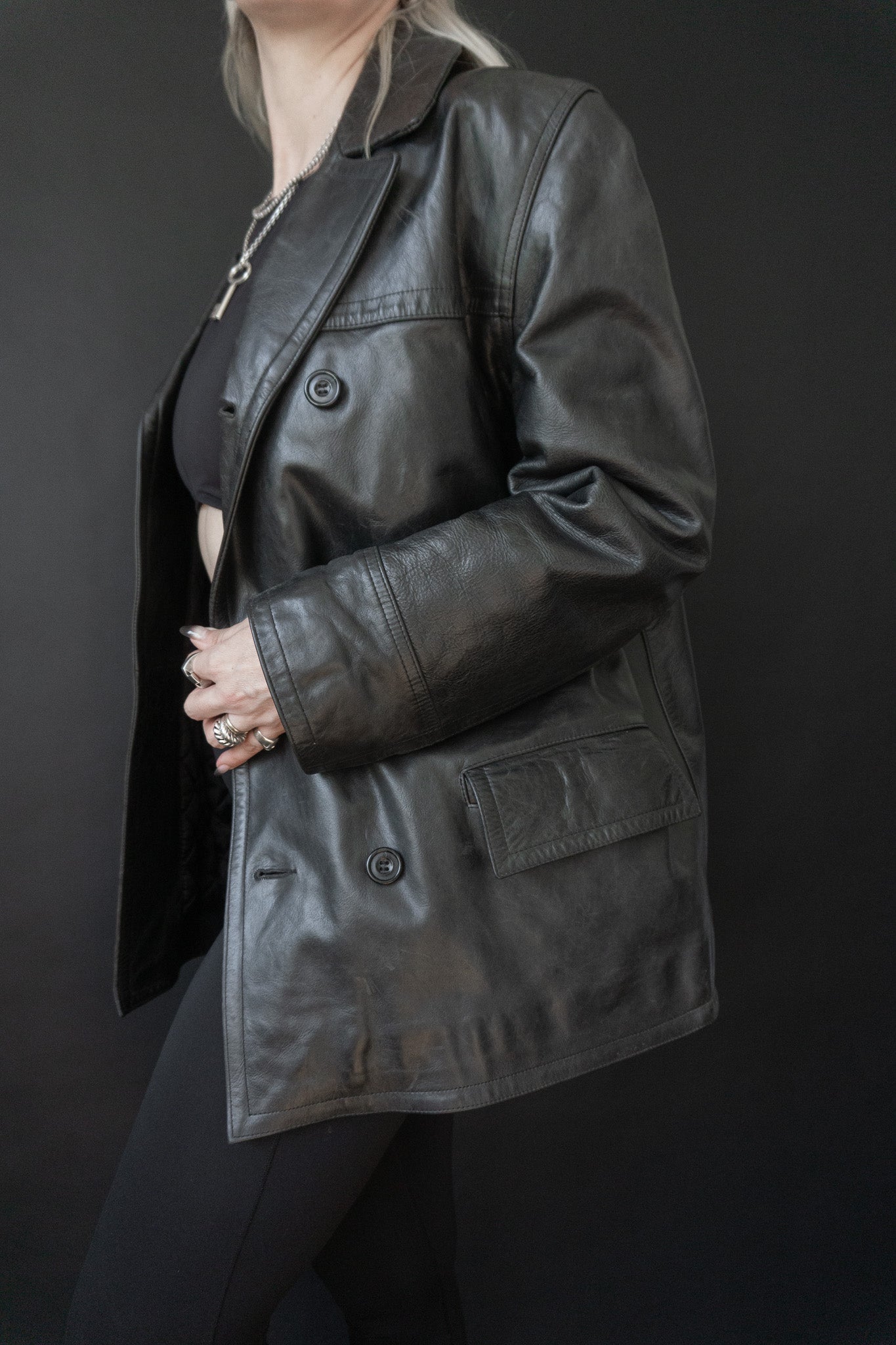 Leather jacket, Caban, M–L