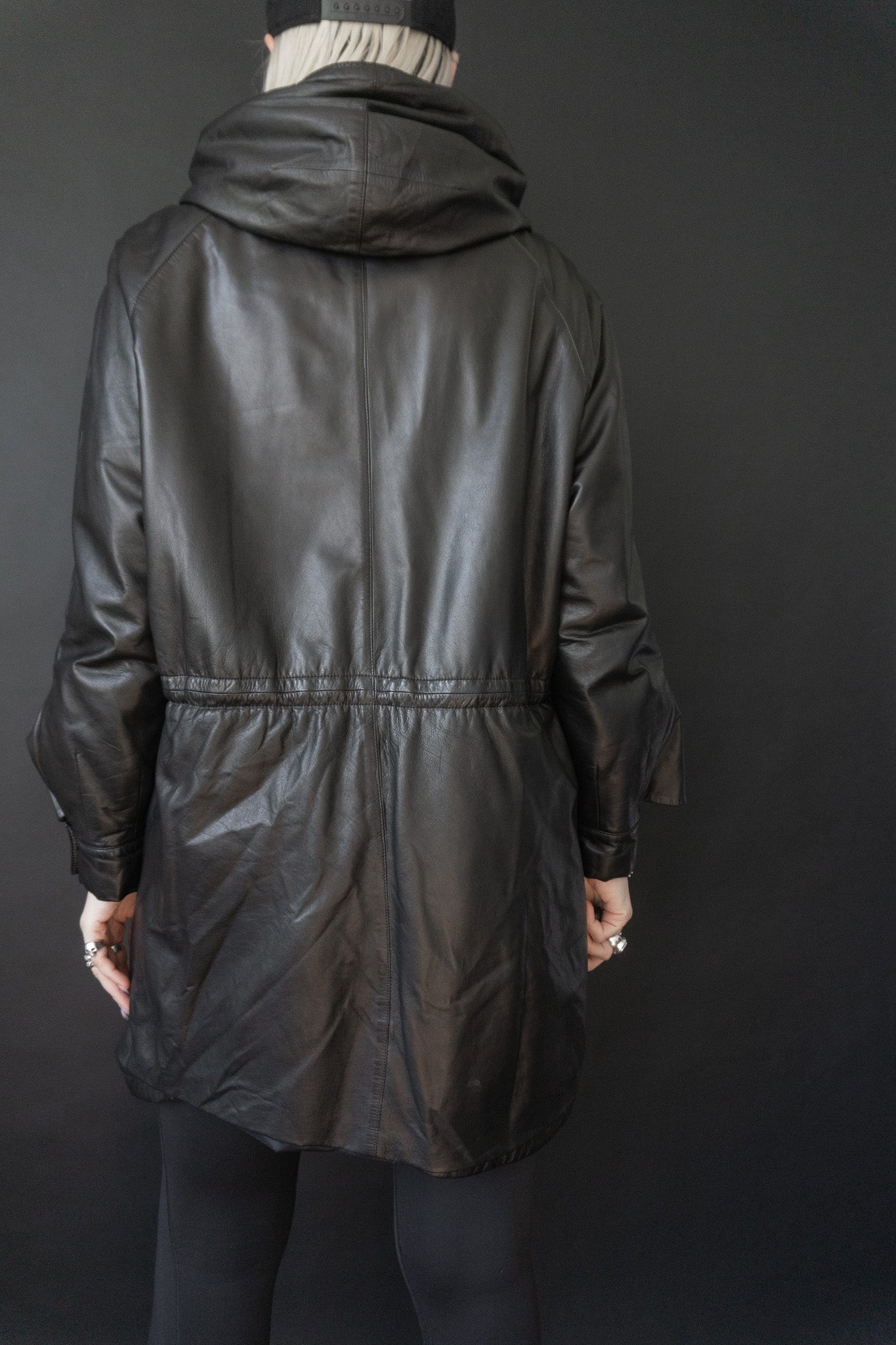 JIL SANDER leather coat, S–M