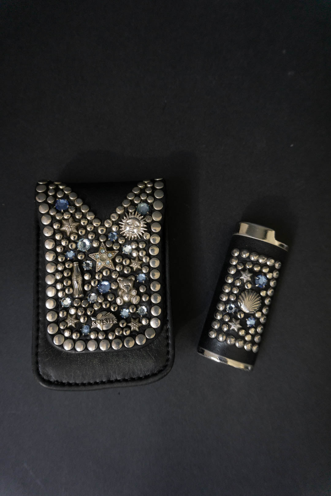 80s KOLSTER case leather rhinestones