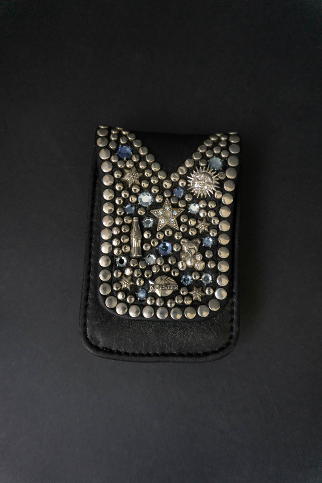 80s KOLSTER case leather rhinestones