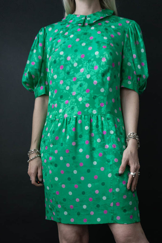 80s Kleid LOUIS FÉRAUD Seide, S–M theplaincircle vintage