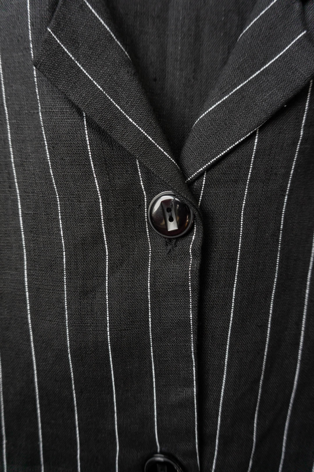 Linen jacket pinstripe black, M–L