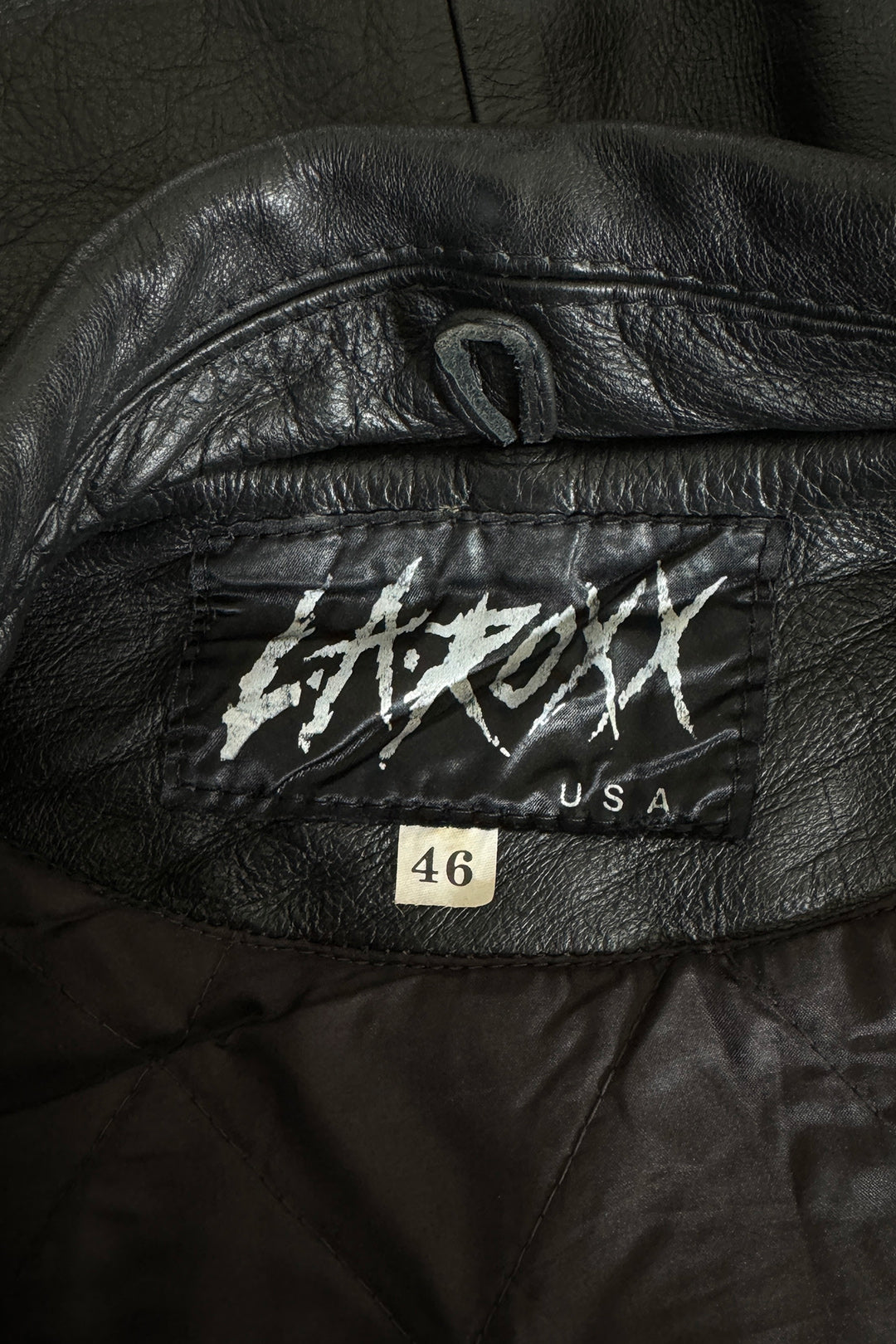 80s LA ROXX Lederjacke Los Angeles Nieten, M–XL